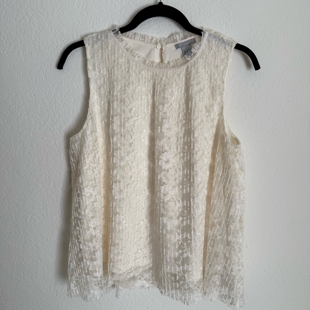 H&M Off White Lace Blouse